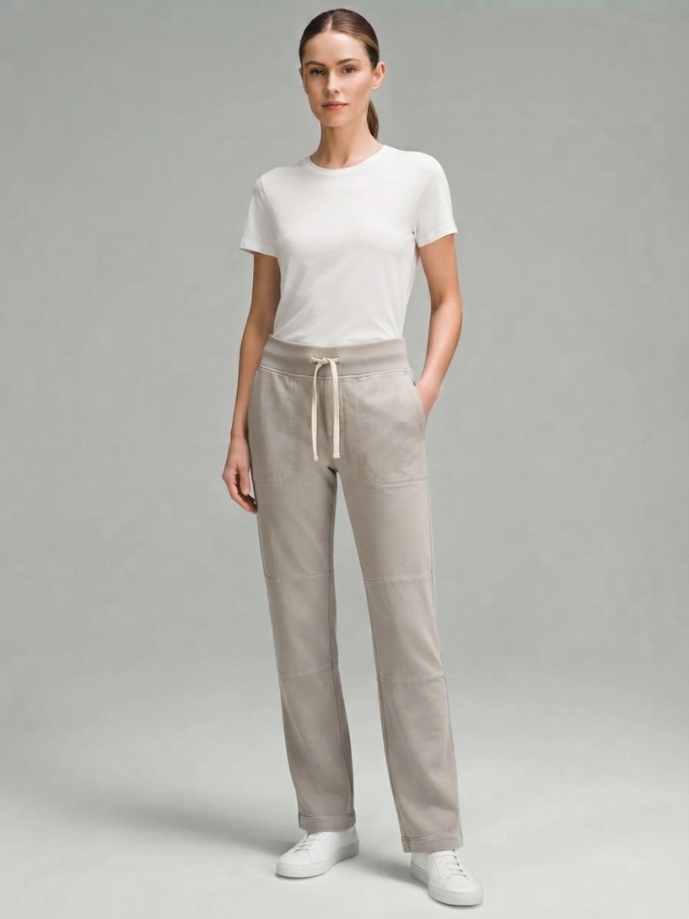 James Perse Standard Green Gray Cotton Modal Drawstring Lounge Pants Size 3 L